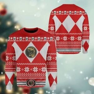 Red Power Ranger Christmas Sweater